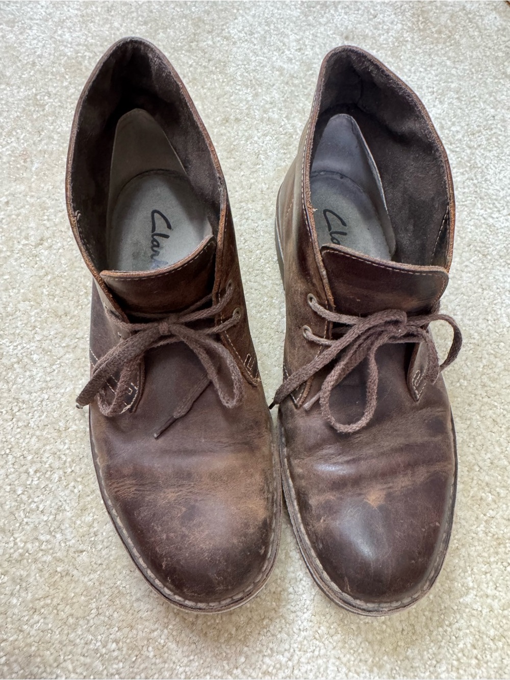 Clarks Men’s Brown Leather Chukka Boots Mens 8 1/2.